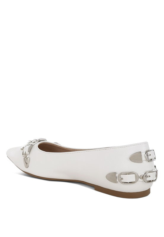 Golini Belt Buckle Detail Ballerinas