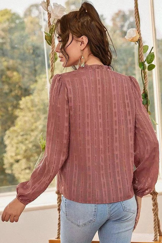 Long sleeve sheer blouse