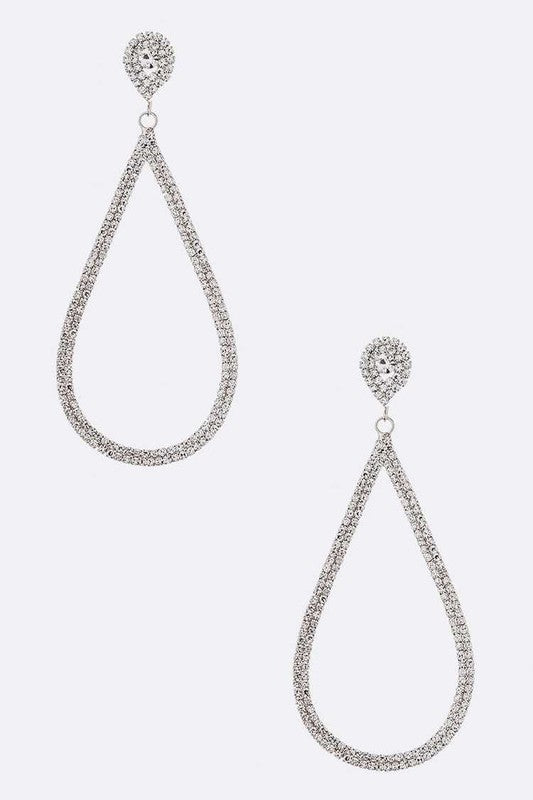 Rhinestone Oversize Teardrop Earrings