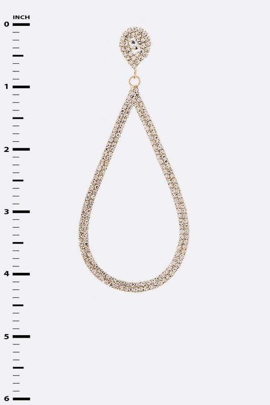 Rhinestone Oversize Teardrop Earrings