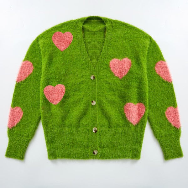 Fuzzy Heart cardigan