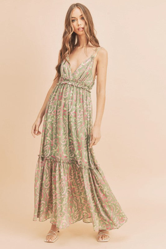 Davia Floral Maxi Dress – Soft Girl Tiered Sundress
