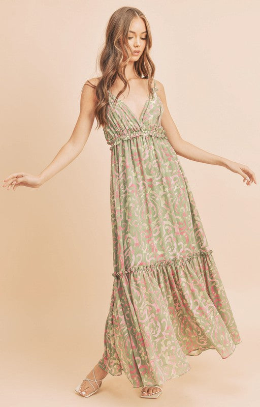 Davia Floral Maxi Dress – Soft Girl Tiered Sundress