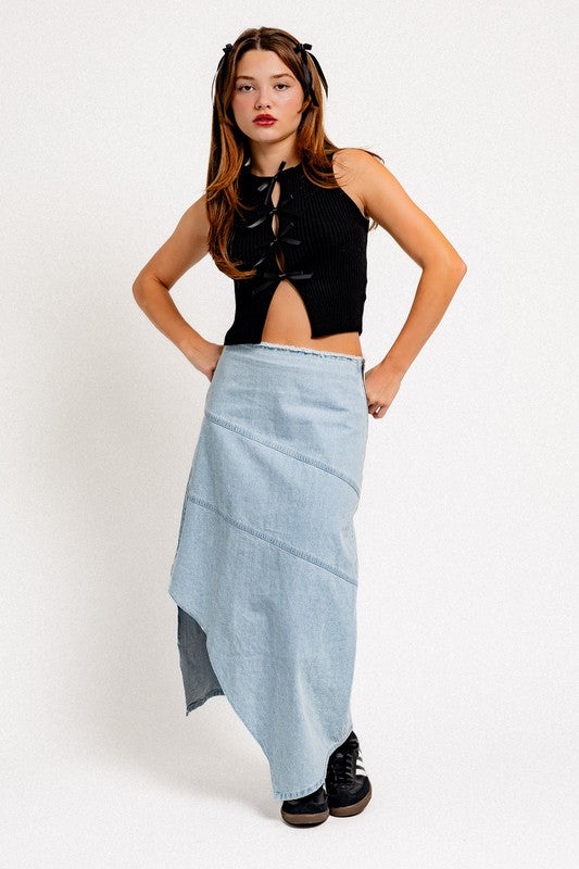 Satin Bow Knit Sweater Top – Soft Girl Sleeveless Charm