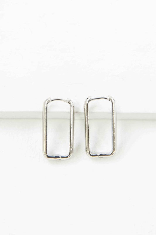 Rounded Rectangle Hoop Earrings