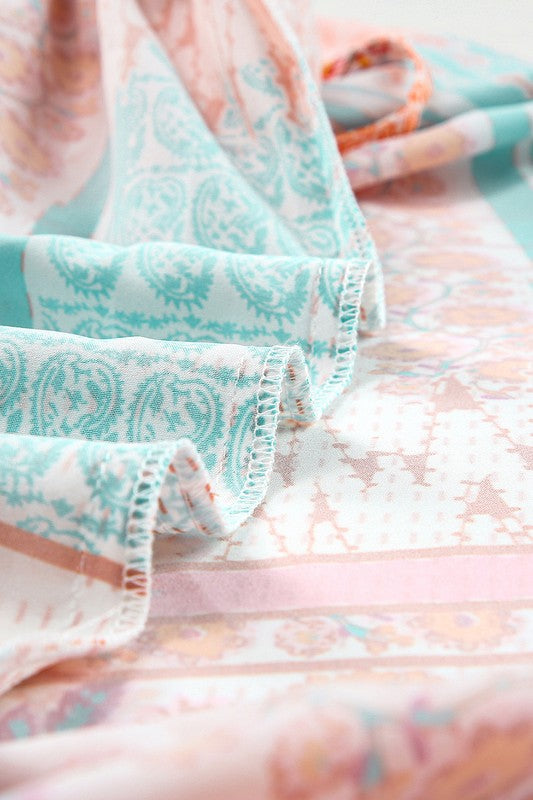 Patchwork mint coral long sundress