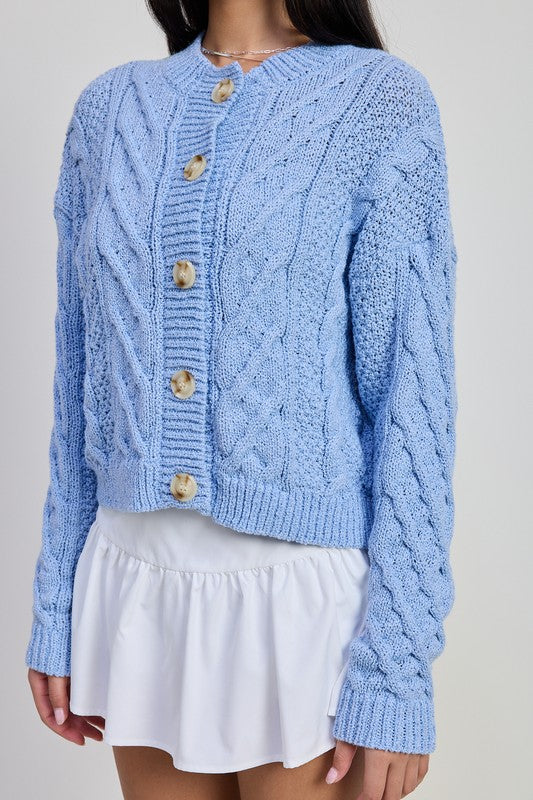 Chunky Cable Knit Cardigan – Soft Girl Cozy Layer