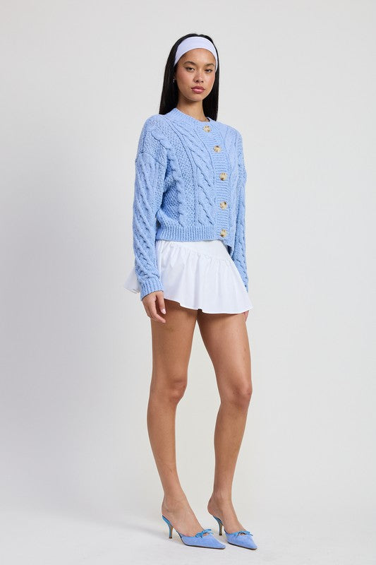 Chunky Cable Knit Cardigan – Soft Girl Cozy Layer