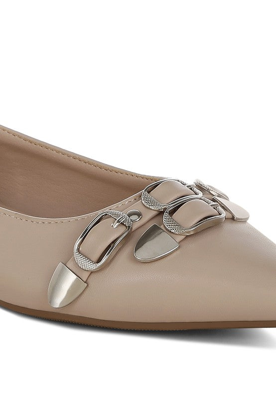 Golini Belt Buckle Detail Ballerinas