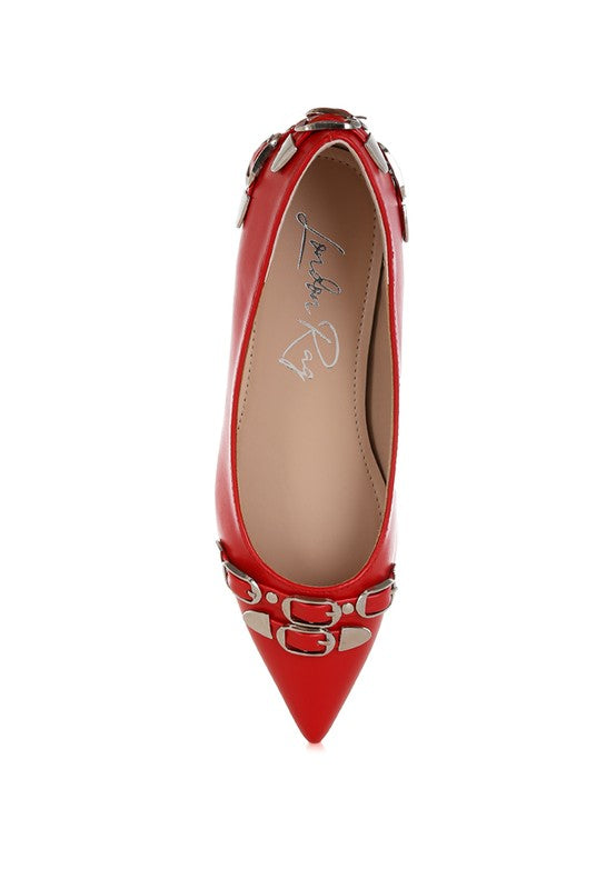 Golini Belt Buckle Detail Ballerinas