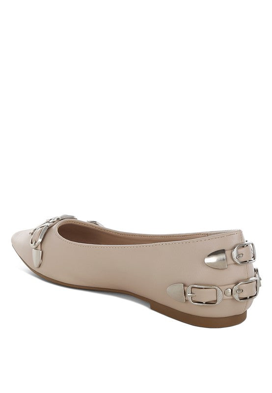 Golini Belt Buckle Detail Ballerinas