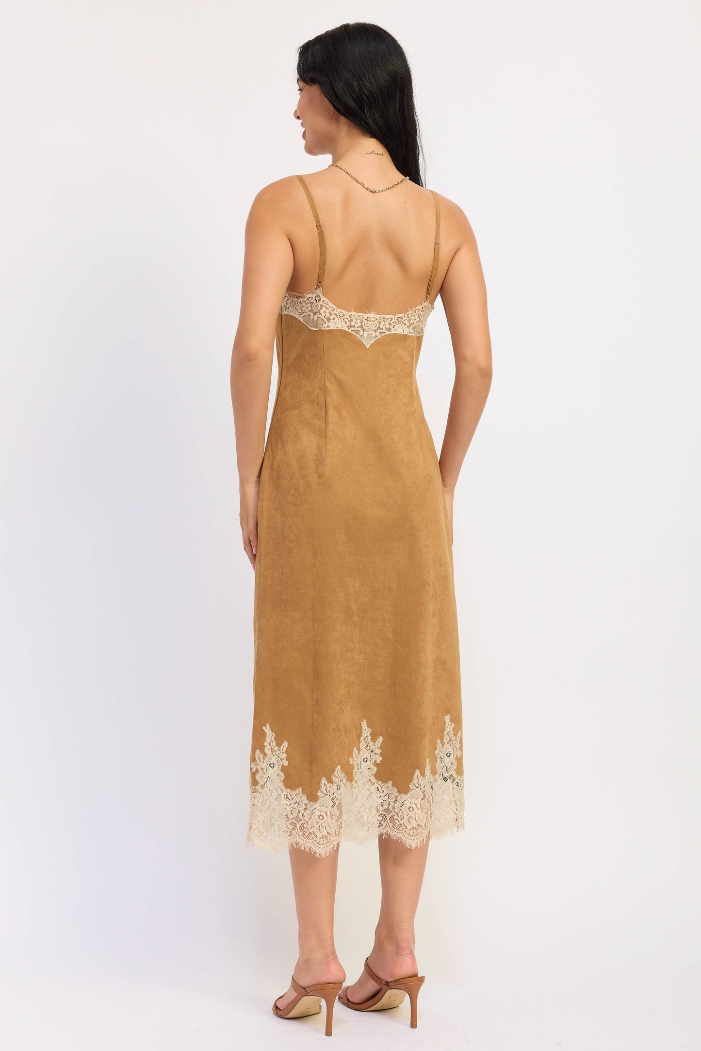 Women’s Lace-Trim Midi Slip Dress – Iria