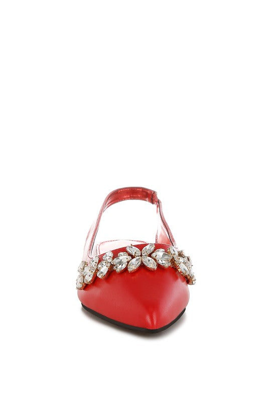 Adhara Diamante Embellished Flat Sandals