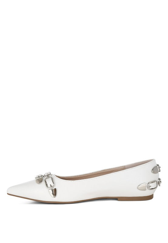 Golini Belt Buckle Detail Ballerinas