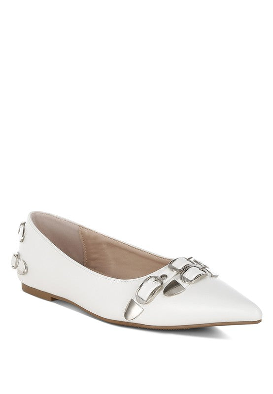 Golini Belt Buckle Detail Ballerinas