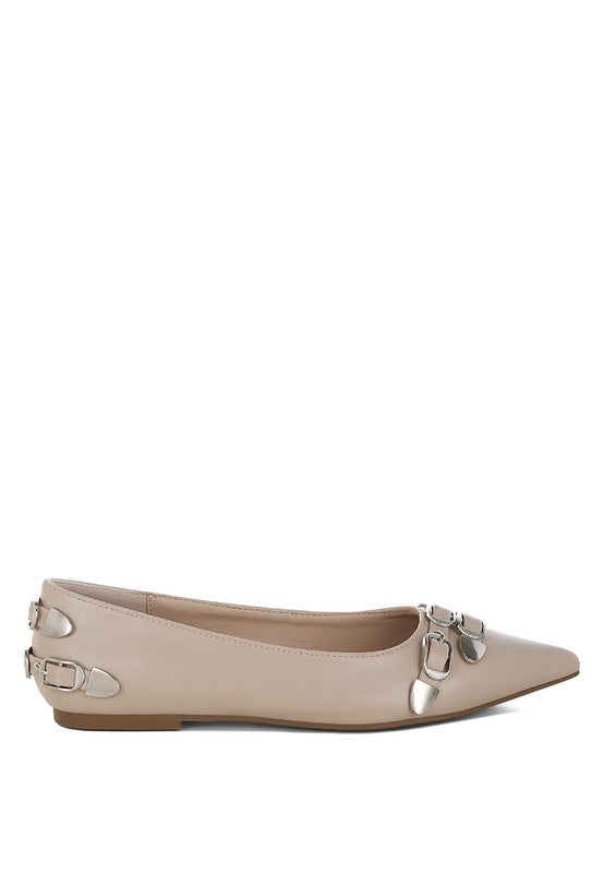 Golini Belt Buckle Detail Ballerinas