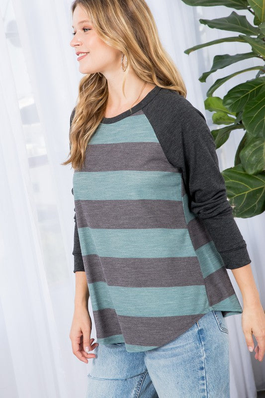 STRIPE MIXED BASIC TOP