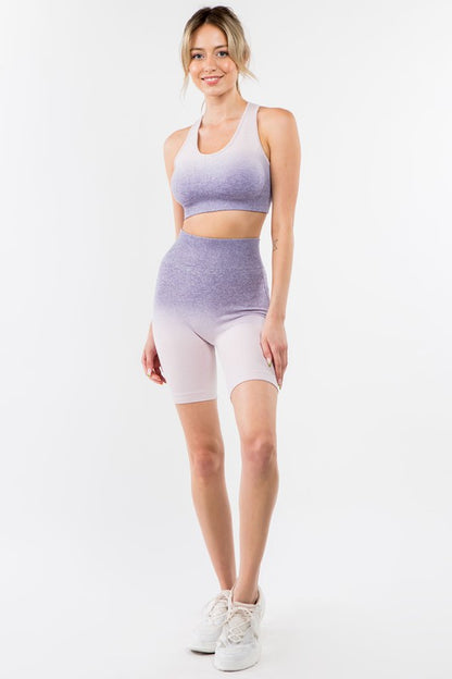 Ombre Seamless Biker Short Set