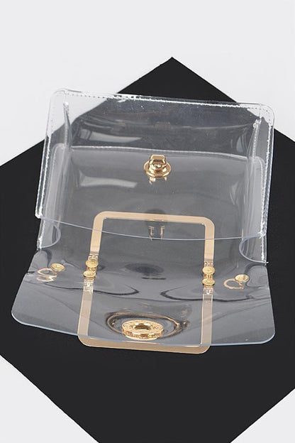 2 In 1 Convertible Clear Clutch Bag