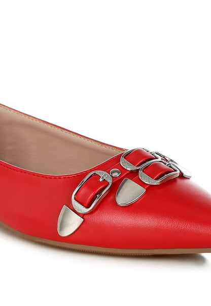 Golini Belt Buckle Detail Ballerinas