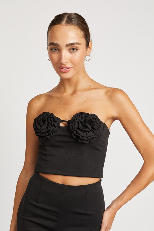 ROSETTE BUSTIER TOP