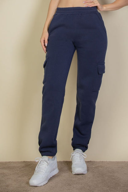 Side Pocket Drawstring Waist Sweatpants