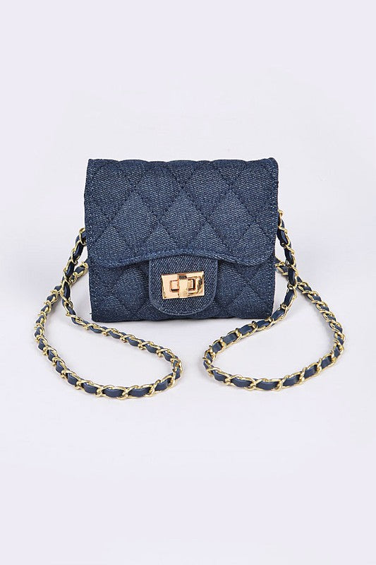 Quilted Denim Swing Wallet