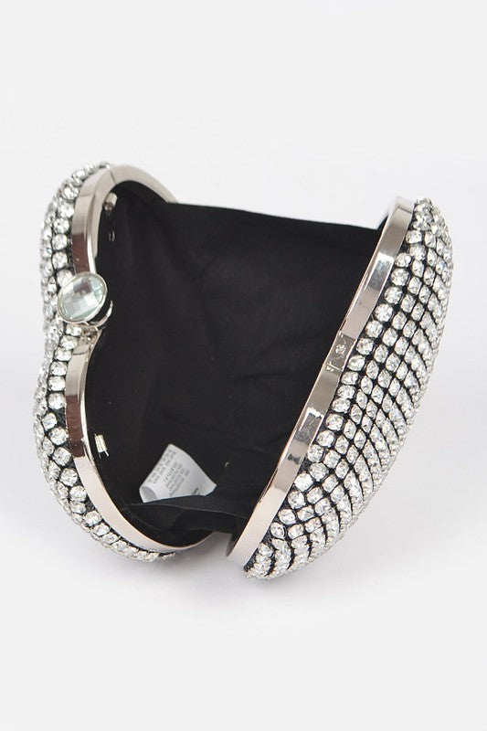 Rhinestone Heart Shape Box Clutch