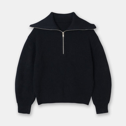 Half zip knit sweater