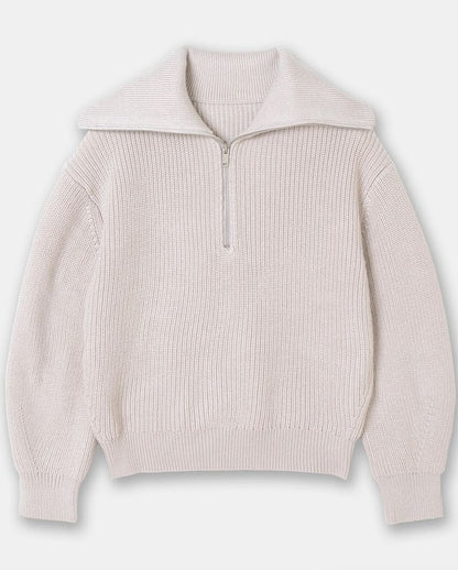 Half zip knit sweater