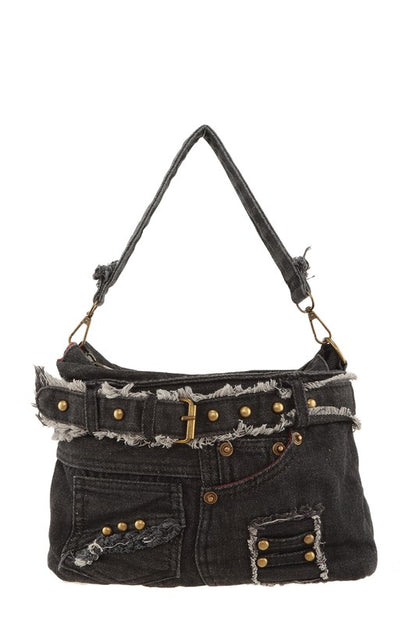 Denim Pants Shape Crossbody Bag