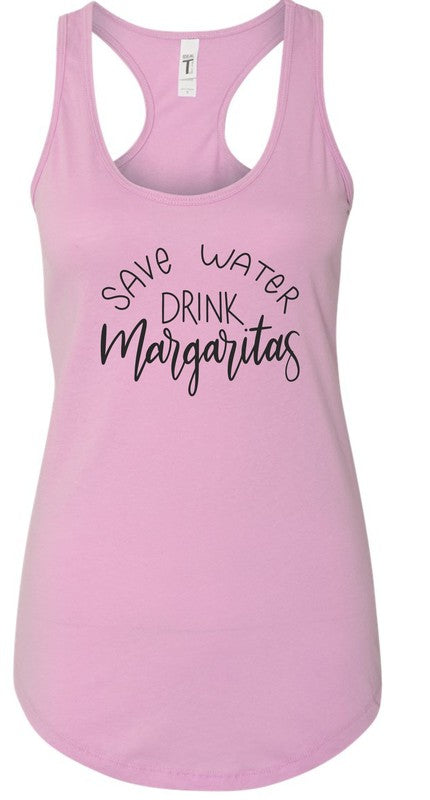 Save Water Drink Margaritas Summer Graphic Tank