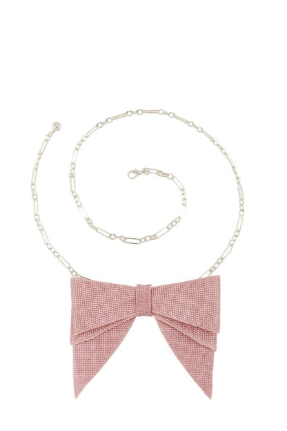 Rhinestone Ribbon Buckle Chain Belt