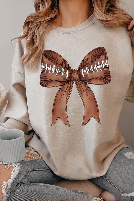 Coquette Football Bow Graphic Fleece Sweatshirts