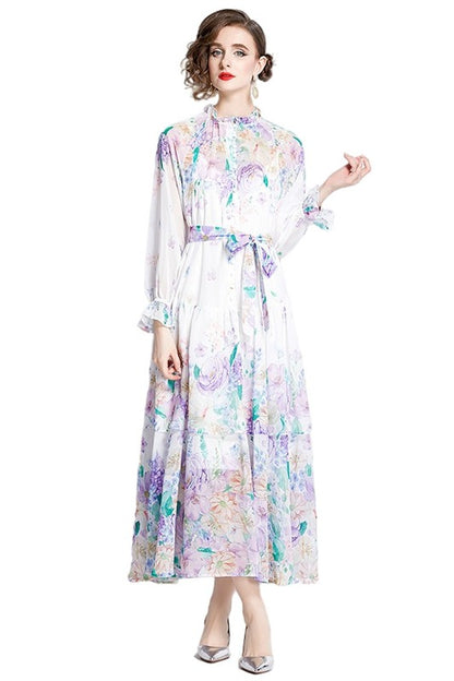 WOMEN FASHION CHIFFON MAXI DRESS