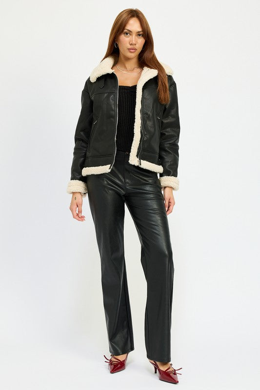 SHEARLING MOTO JACKET