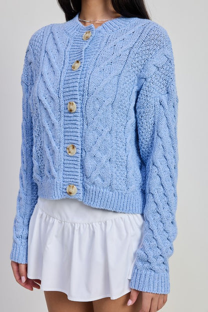 Chunky Cable Knit Cardigan – Soft Girl Cozy Layer