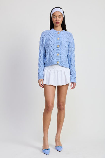 Chunky Cable Knit Cardigan – Soft Girl Cozy Layer