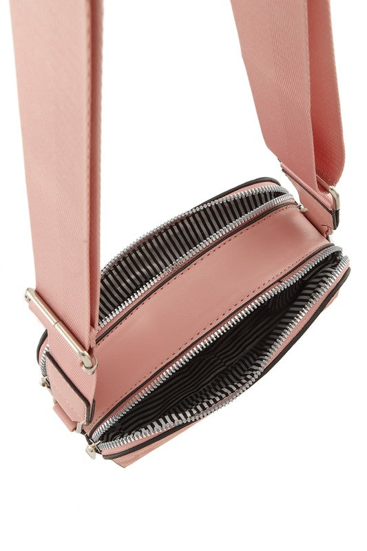Rectangular Crossbody Bag with Letter C Print