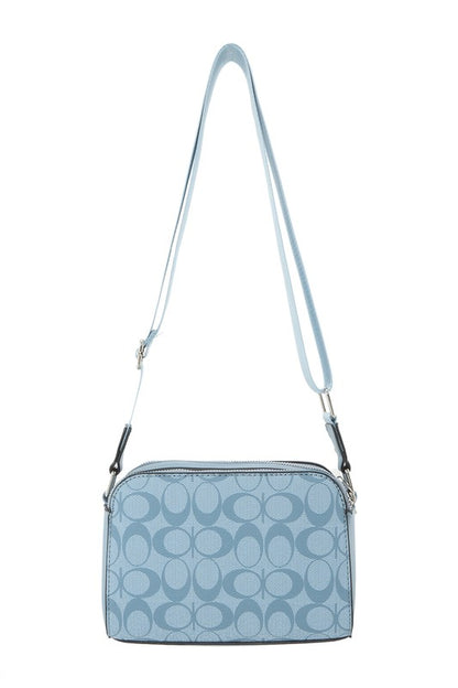 Rectangular Crossbody Bag with Letter C Print