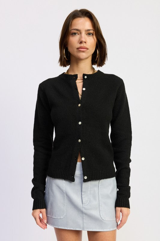 Fitted Button Up Cardigan – Classic Knitwear Layering Essential
