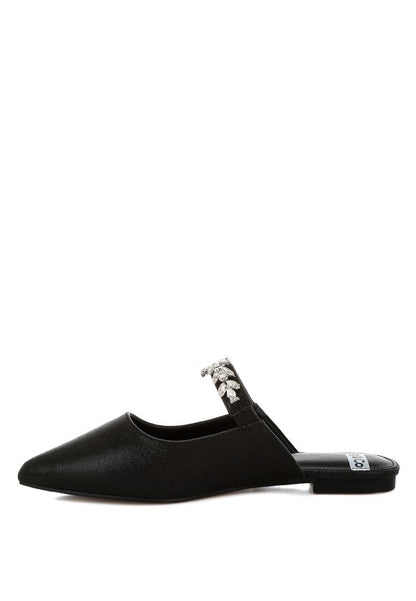 Magnum Diamante Strap Glitter Mules