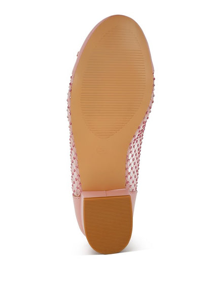 Tudum Rhinestone Detail Mesh Ballerinas