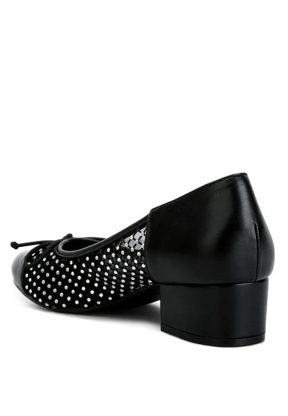 Tudum Rhinestone Detail Mesh Ballerinas