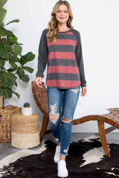 STRIPE MIXED BASIC TOP