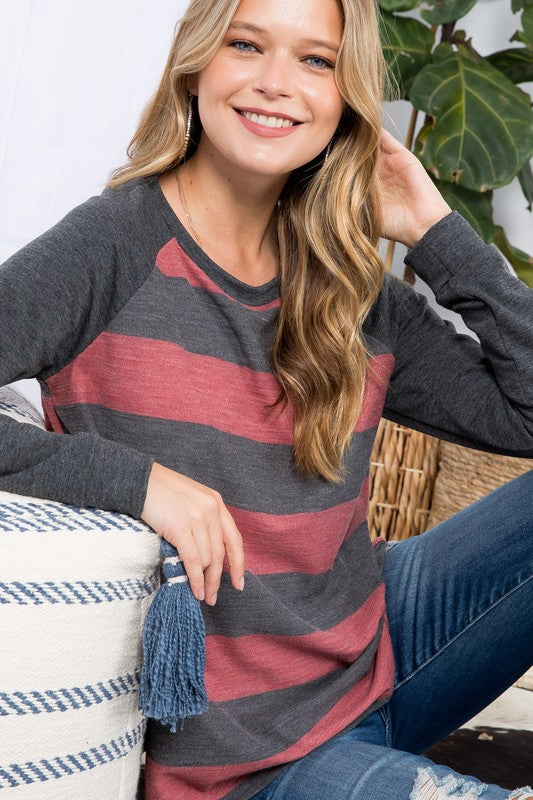 STRIPE MIXED BASIC TOP