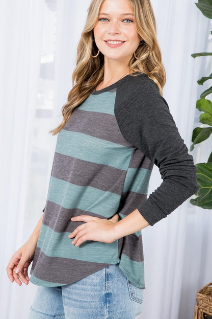 STRIPE MIXED BASIC TOP