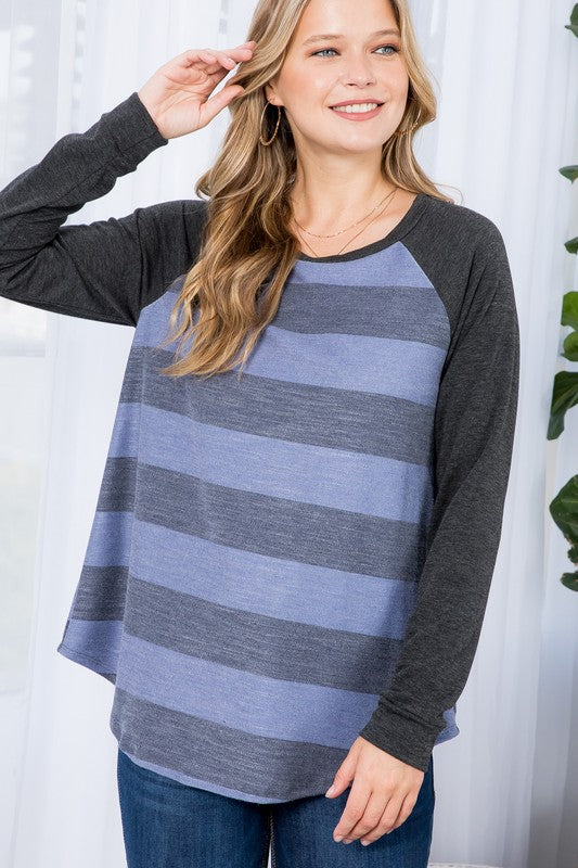 STRIPE MIXED BASIC TOP