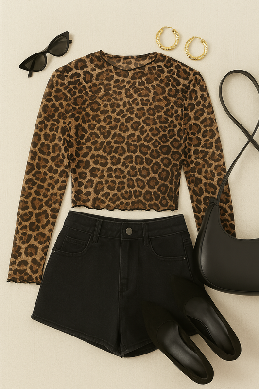Mesh Printed Long Sleeve