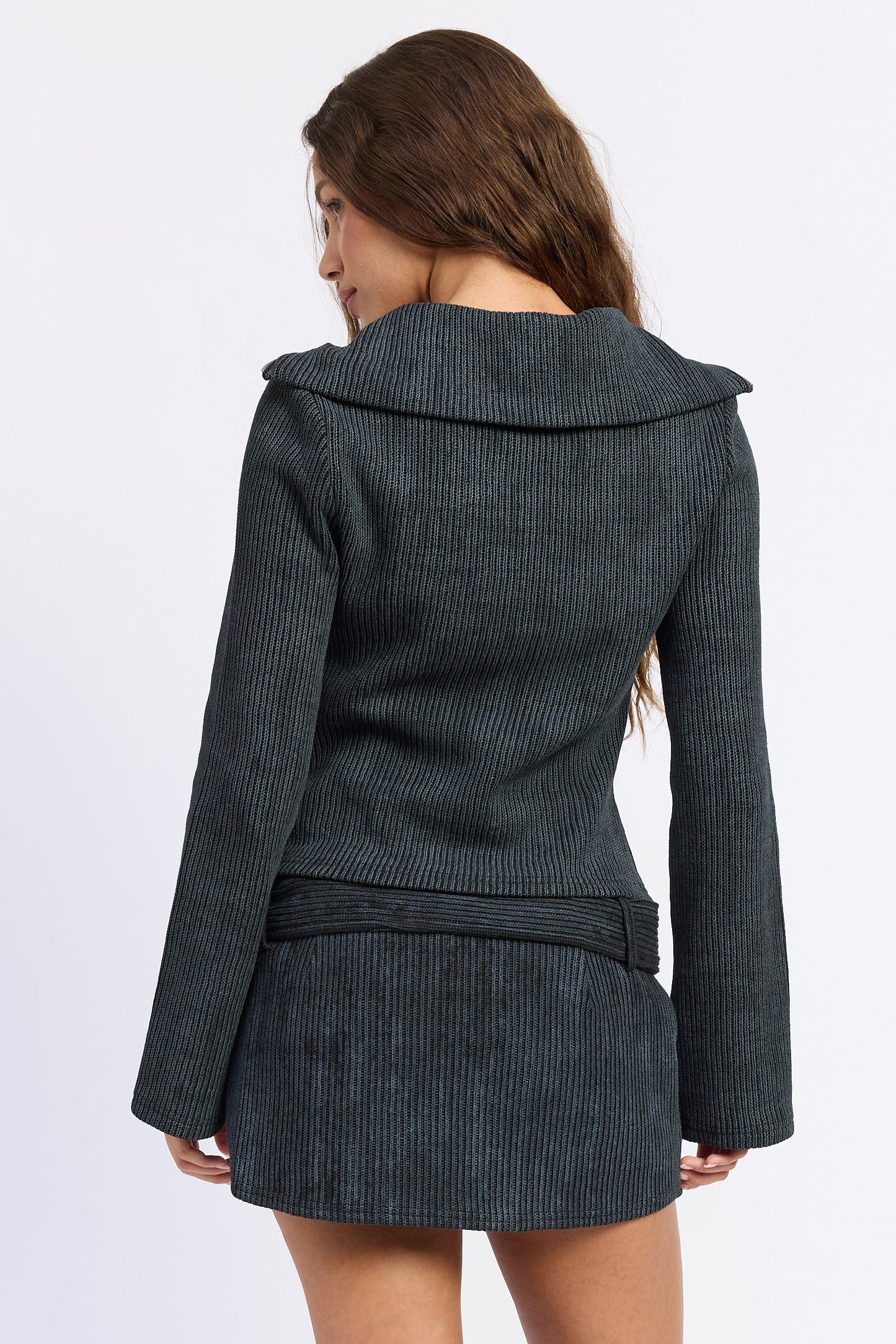 Women’s Collared Zip-Front Cardigan – Liora